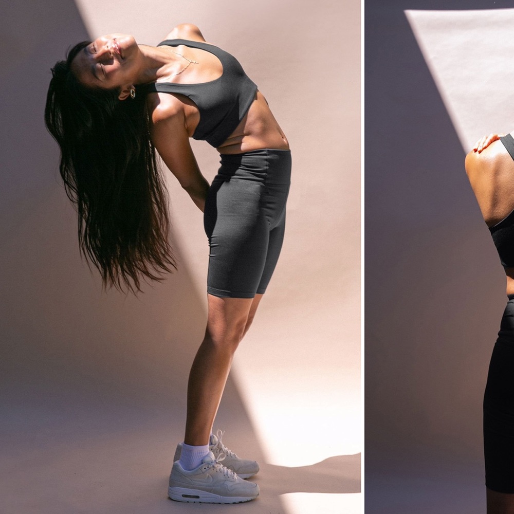 Girlfriend collective black FLOAT bike short - Picture 2 of 5